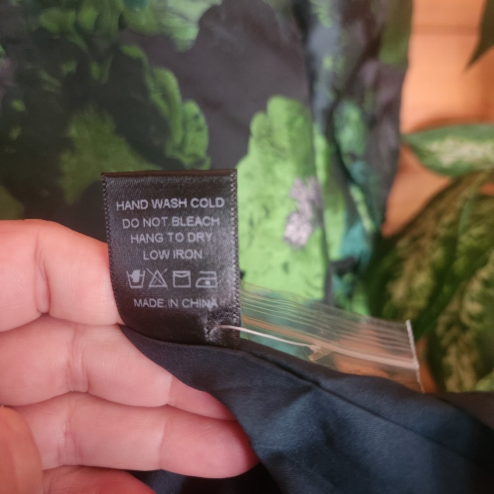 Pomander Place NWT Samantha Green Jacquard Brocade Mini Dress Floral Puff Size L - Picture 8 of 10